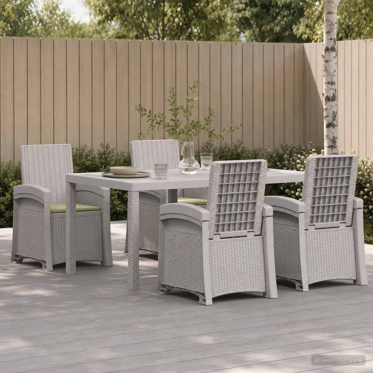 vidaXL Garden Dining Set 5 pcs Anthracite and Cream PP
