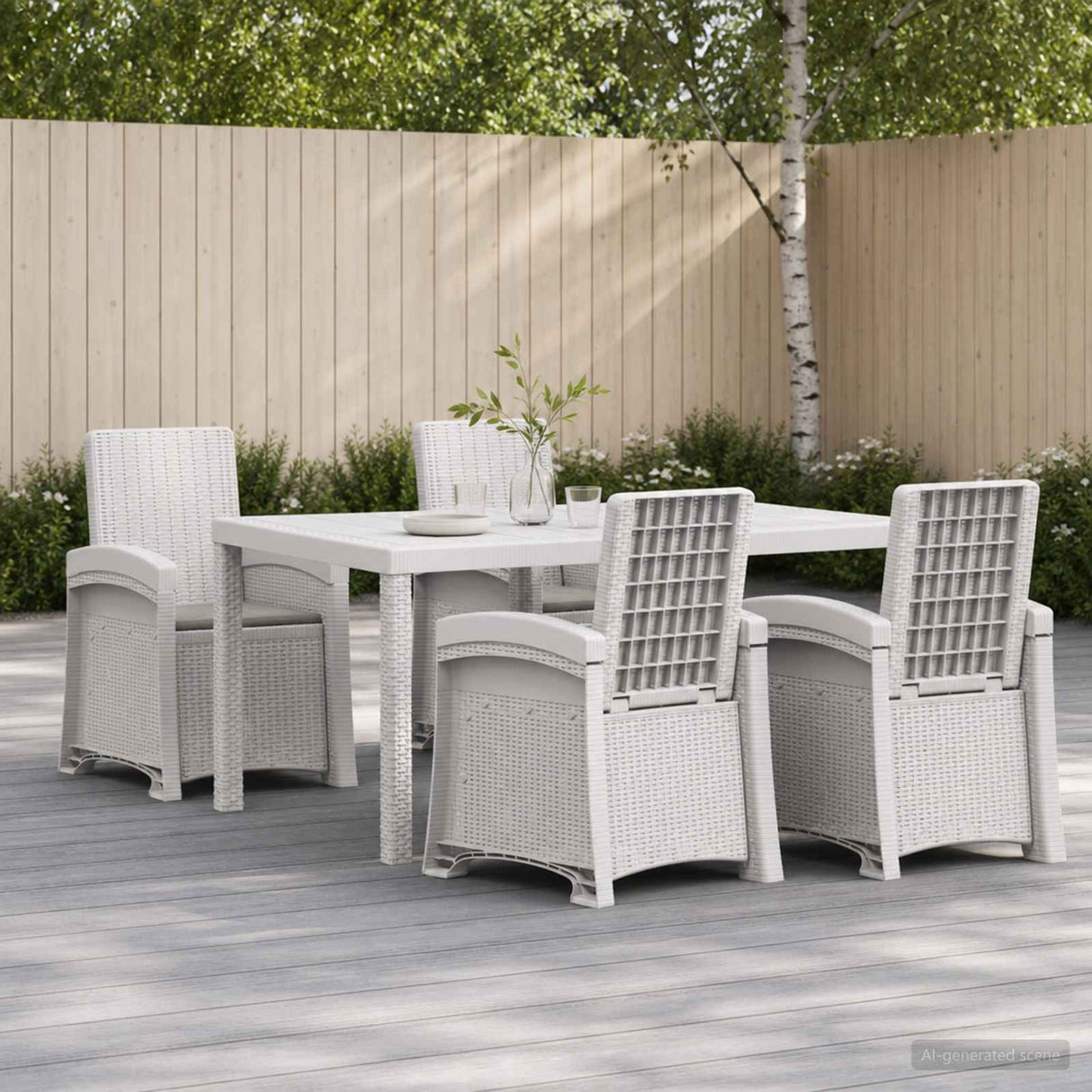 vidaXL Garden Dining Set 5 pcs Anthracite and Cream PP