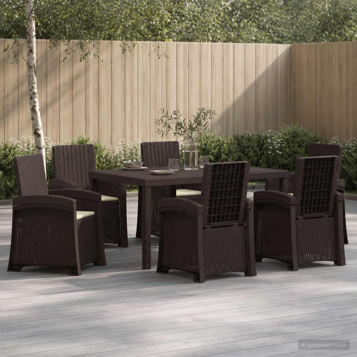 vidaXL Garden Dining Set 5 pcs Anthracite and Cream PP