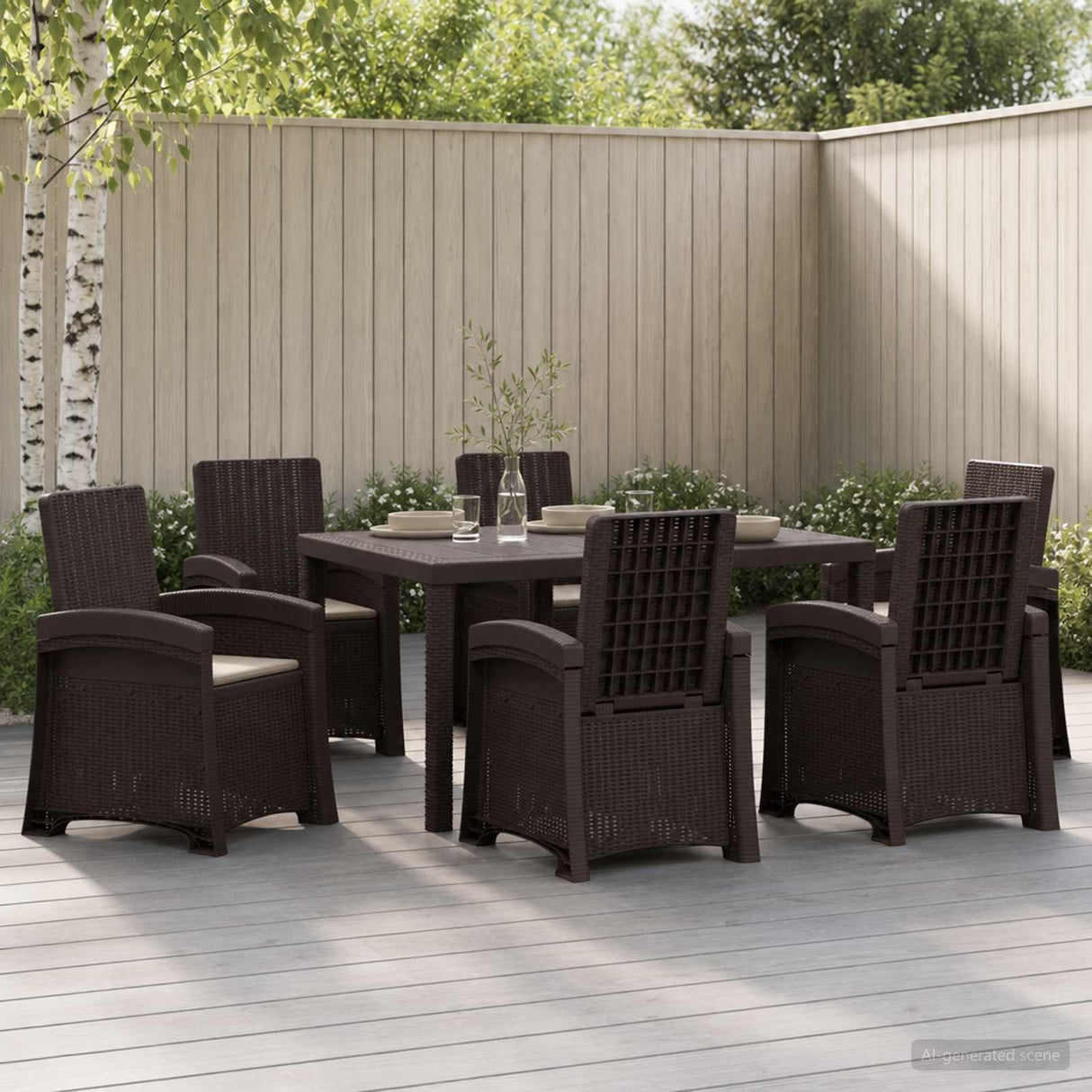 vidaXL Garden Dining Set 5 pcs Anthracite and Cream PP