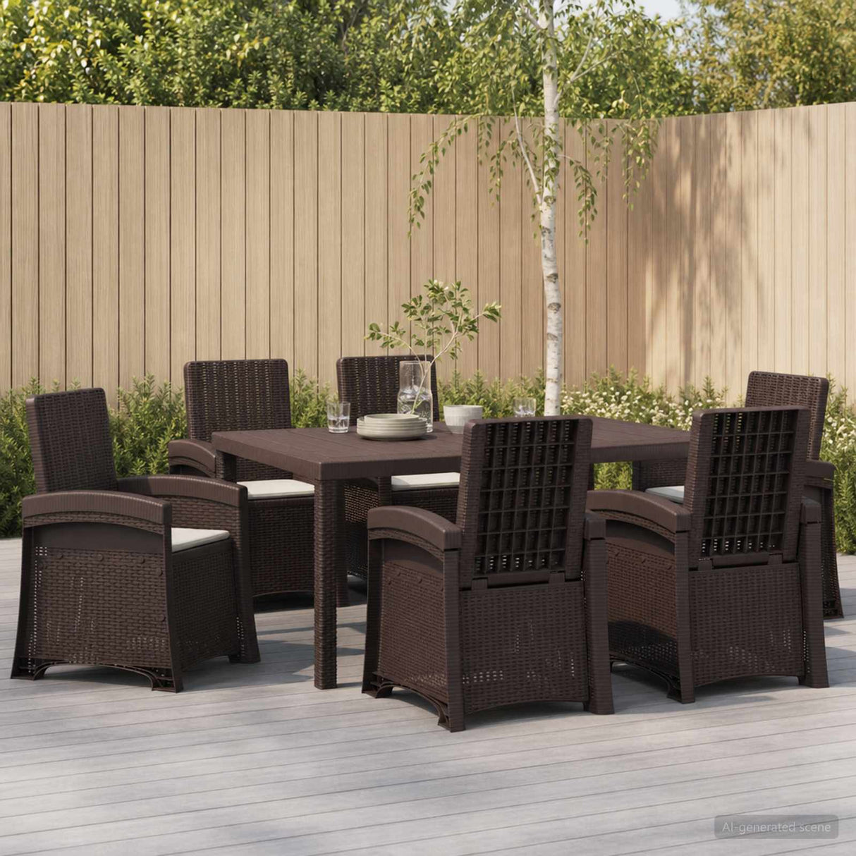 vidaXL Garden Dining Set 5 pcs Anthracite and Cream PP