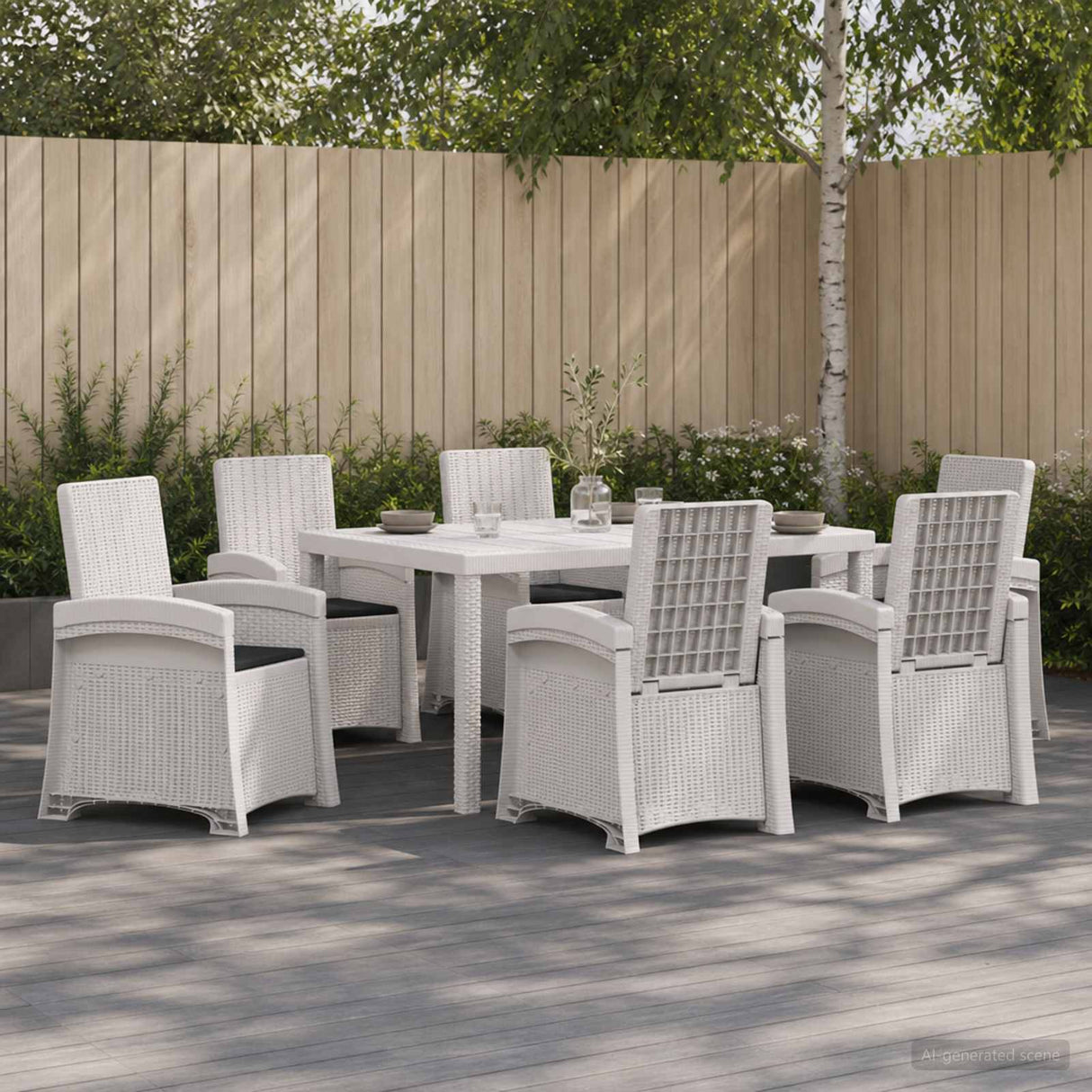 vidaXL Garden Dining Set 5 pcs Anthracite and Cream PP