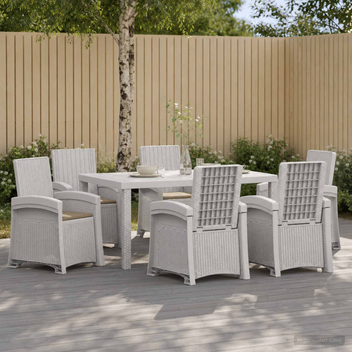vidaXL Garden Dining Set 5 pcs Anthracite and Cream PP