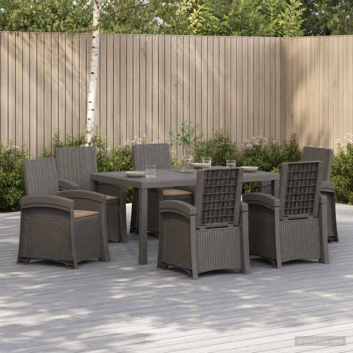vidaXL Garden Dining Set 5 pcs Anthracite and Cream PP