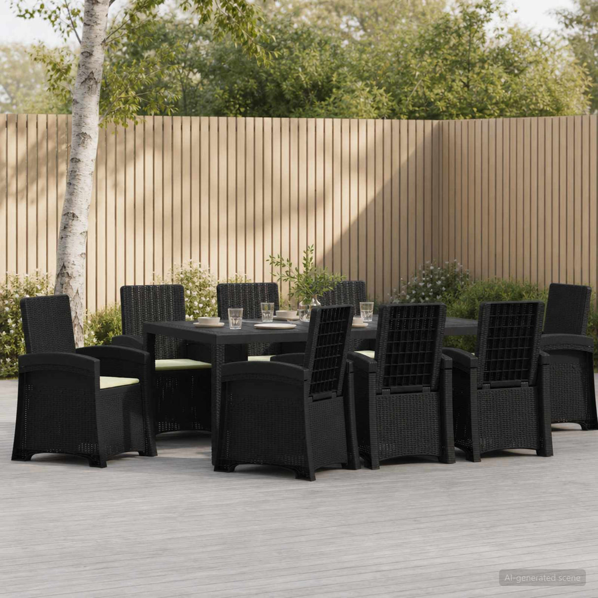 vidaXL Garden Dining Set 5 pcs Anthracite and Cream PP