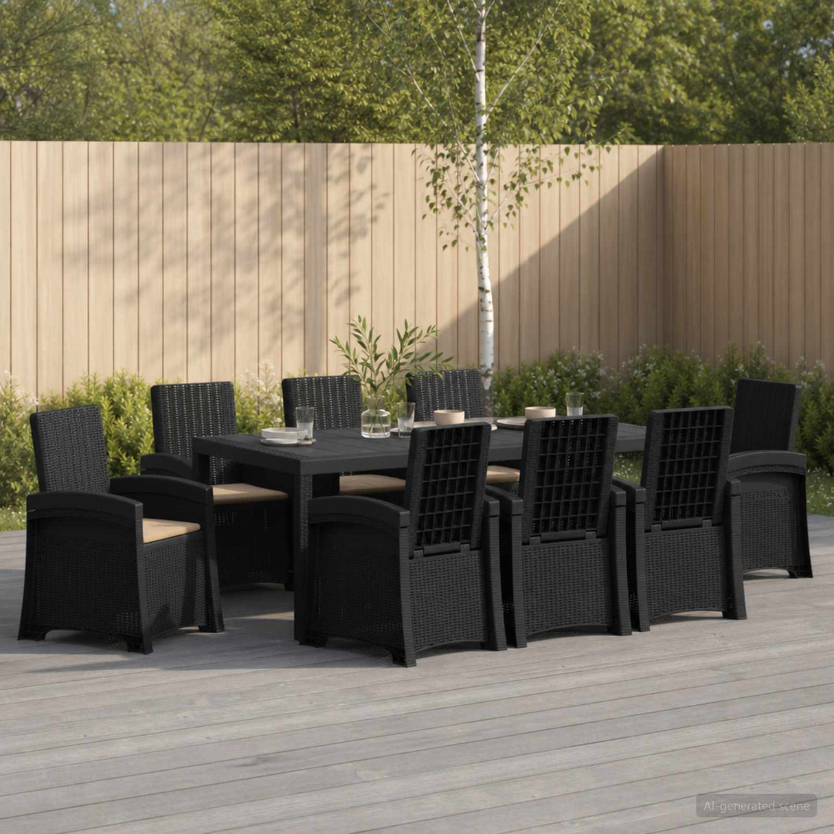 vidaXL Garden Dining Set 5 pcs Anthracite and Cream PP