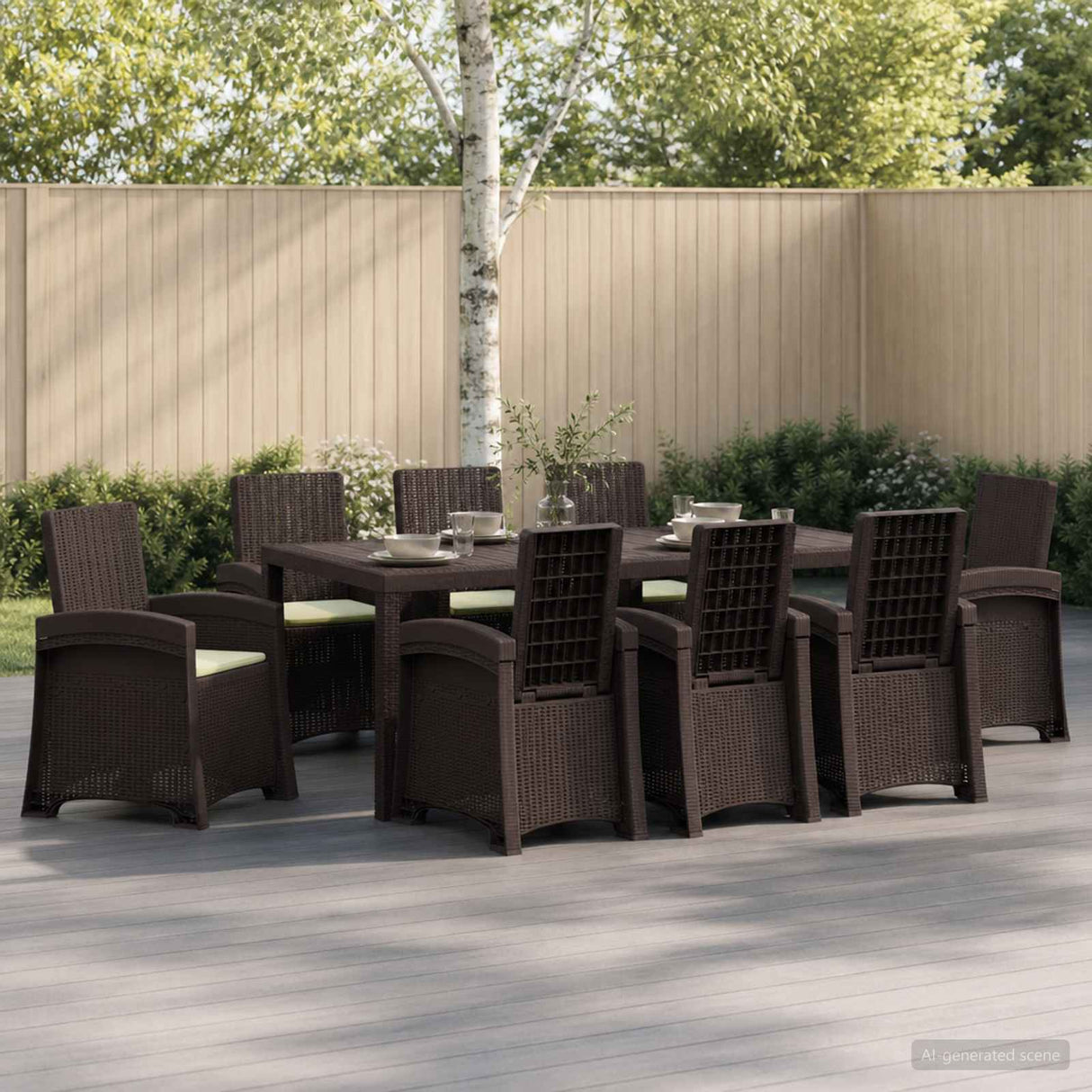 vidaXL Garden Dining Set 5 pcs Anthracite and Cream PP