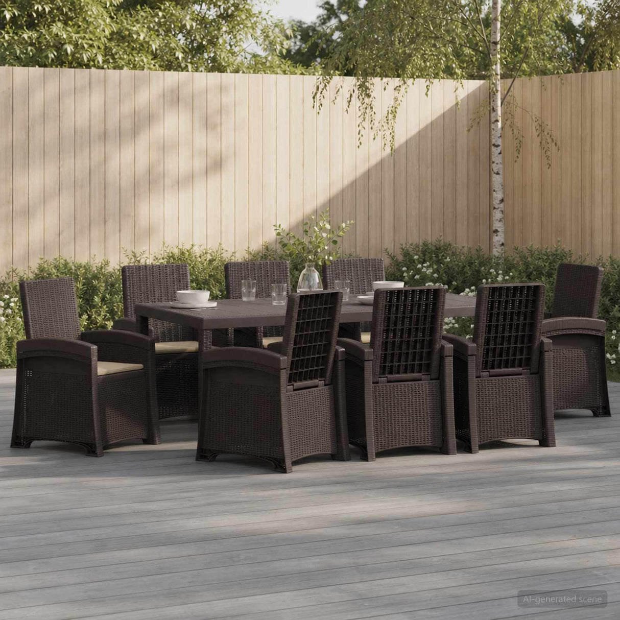 vidaXL Garden Dining Set 5 pcs Anthracite and Cream PP