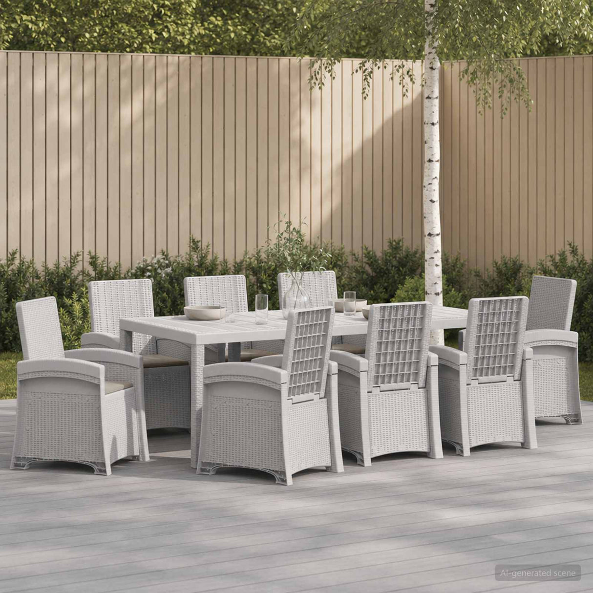 vidaXL Garden Dining Set 5 pcs Anthracite and Cream PP