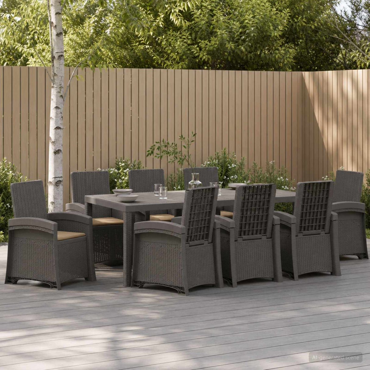 vidaXL Garden Dining Set 5 pcs Anthracite and Cream PP