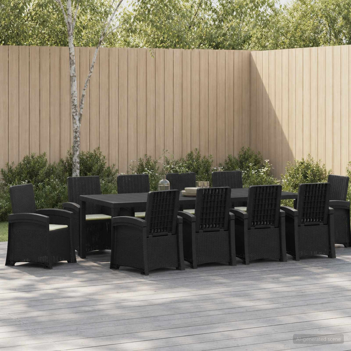 vidaXL Garden Dining Set 5 pcs Anthracite and Cream PP