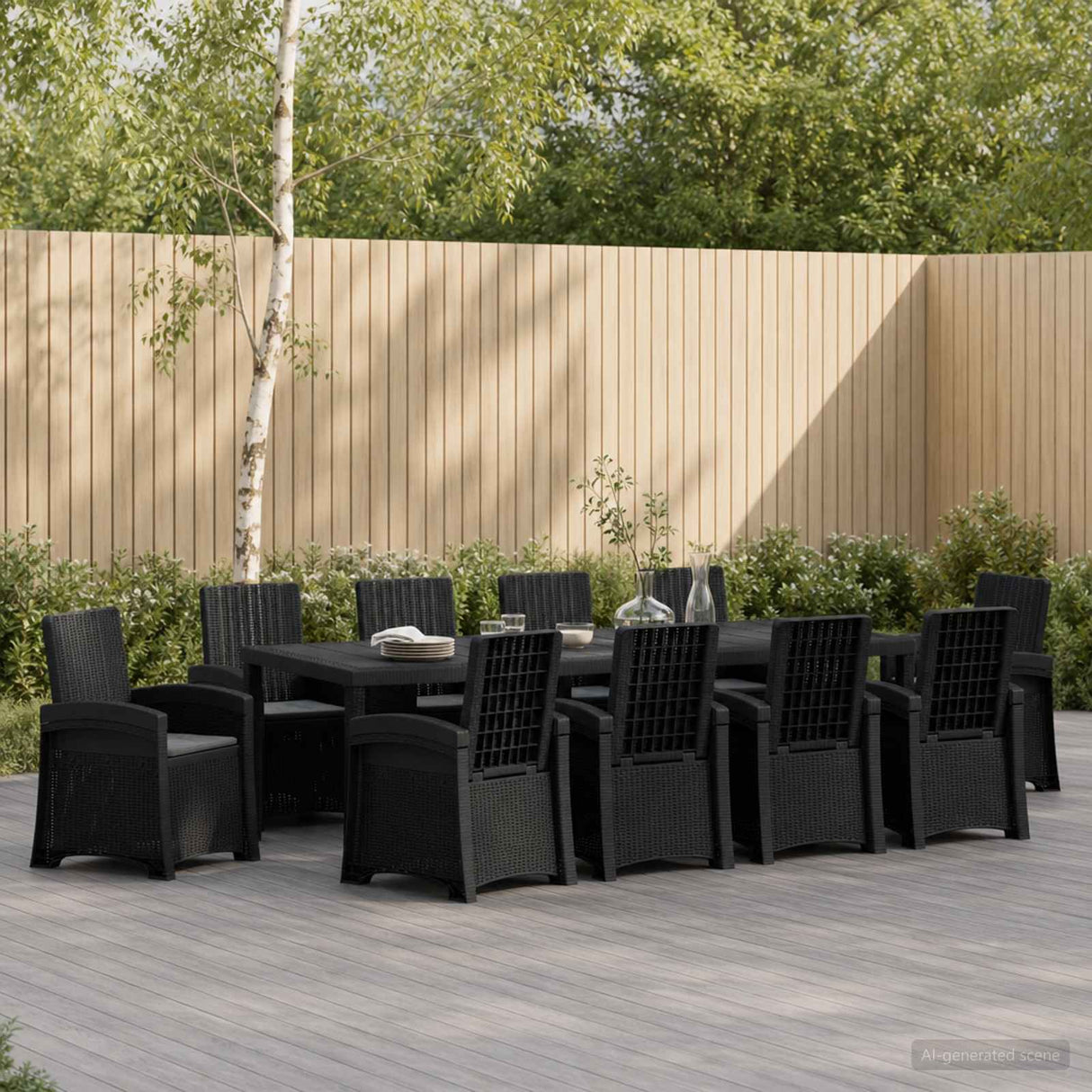 vidaXL Garden Dining Set 5 pcs Anthracite and Cream PP