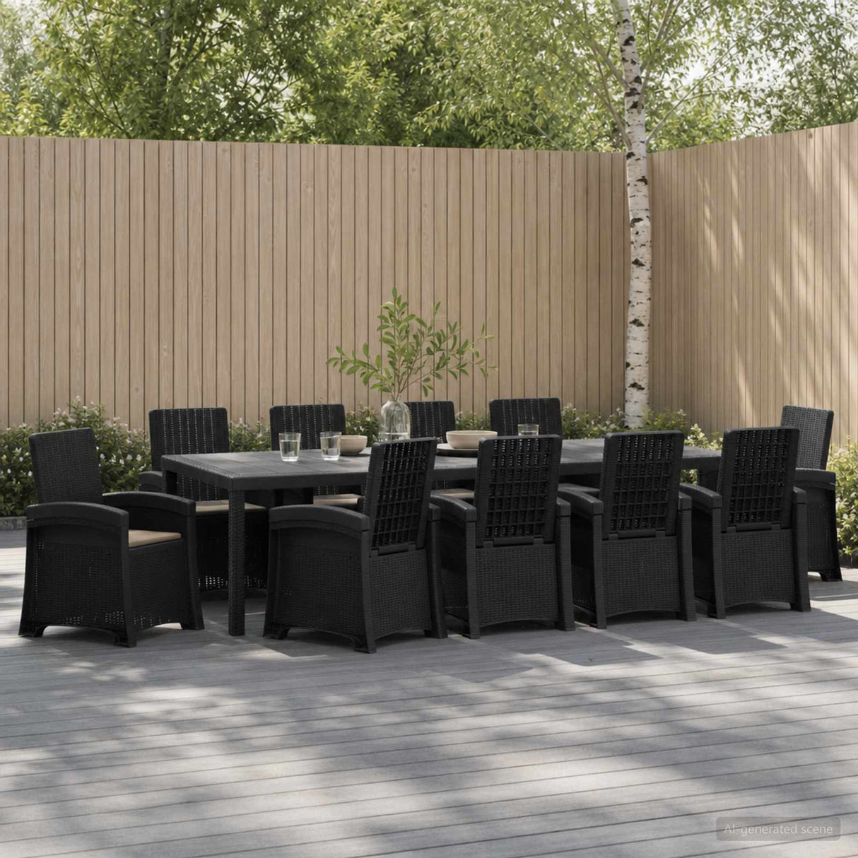 vidaXL Garden Dining Set 5 pcs Anthracite and Cream PP