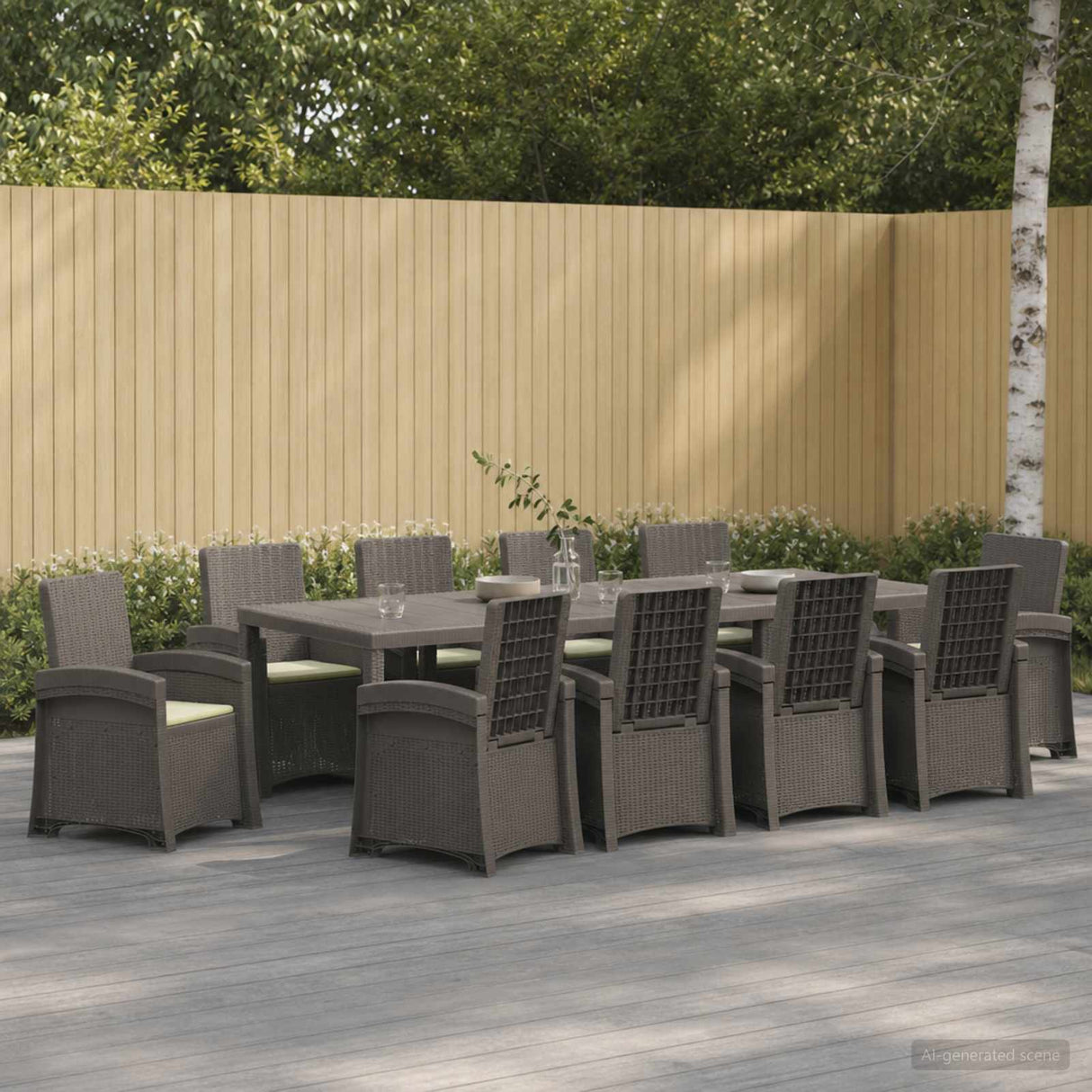 vidaXL Garden Dining Set 5 pcs Anthracite and Cream PP
