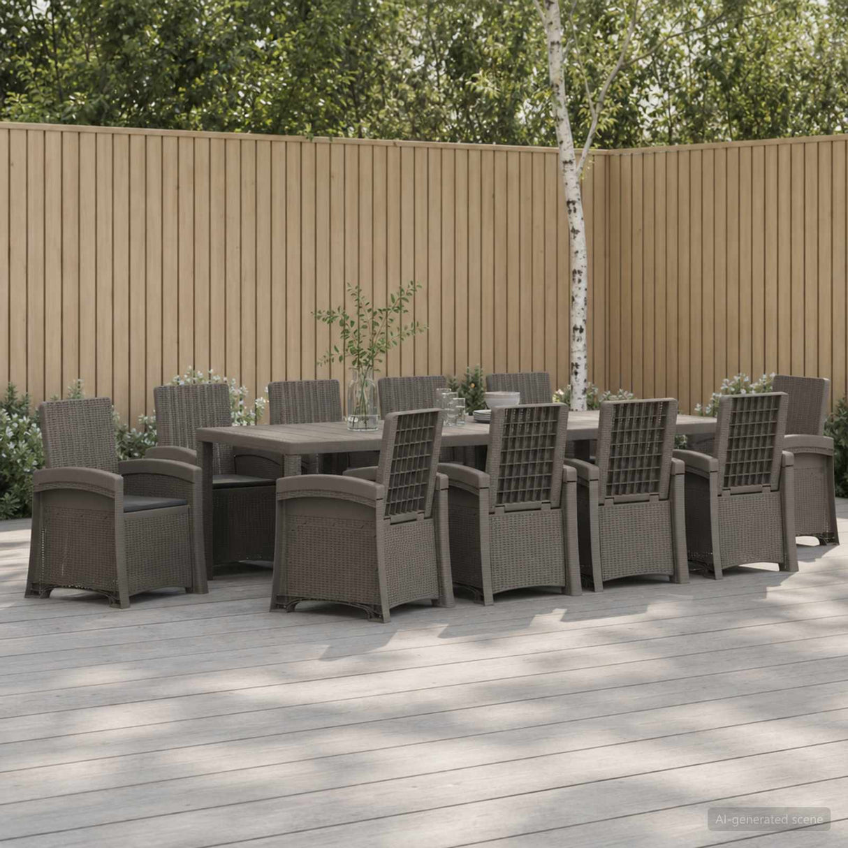 vidaXL Garden Dining Set 5 pcs Anthracite and Cream PP