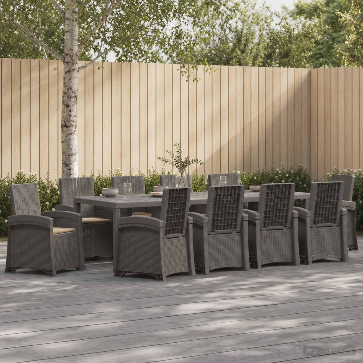 vidaXL Garden Dining Set 5 pcs Anthracite and Cream PP