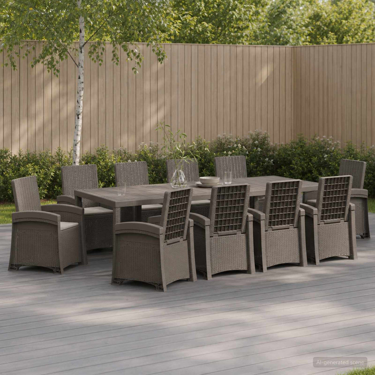 vidaXL Garden Dining Set 5 pcs Anthracite and Cream PP
