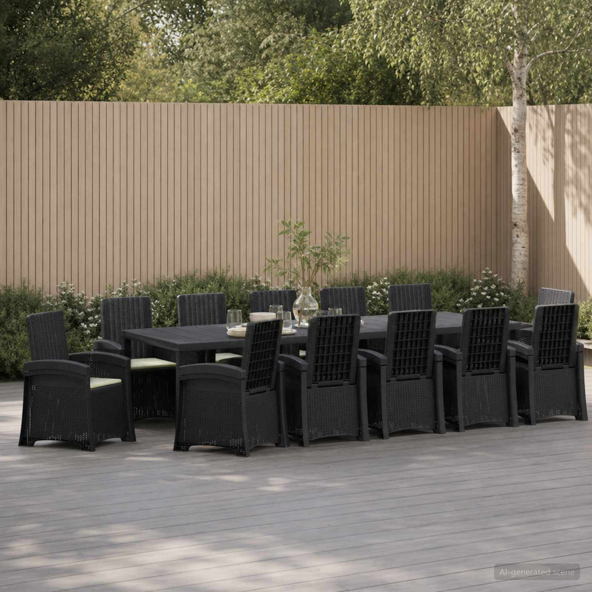 vidaXL Garden Dining Set 5 pcs Anthracite and Cream PP