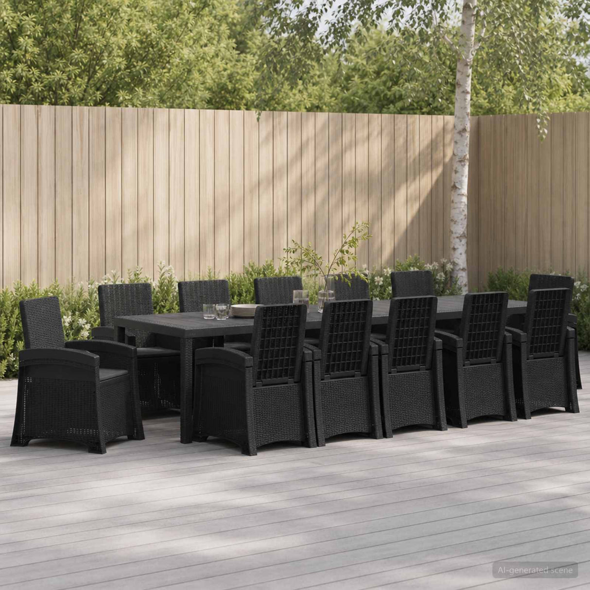 vidaXL Garden Dining Set 5 pcs Anthracite and Cream PP