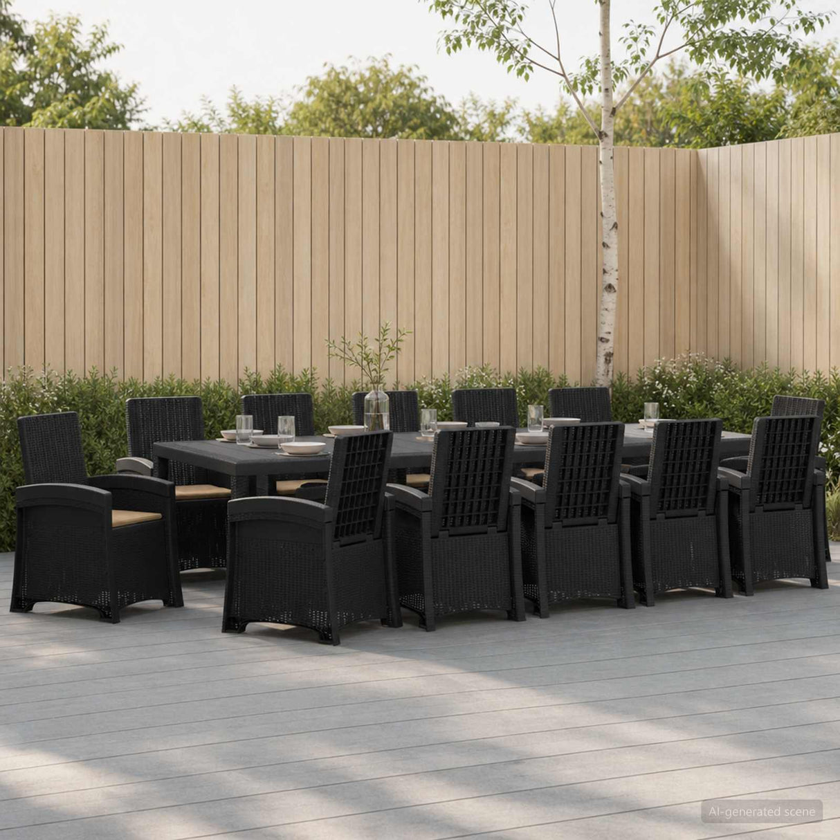 vidaXL Garden Dining Set 5 pcs Anthracite and Cream PP