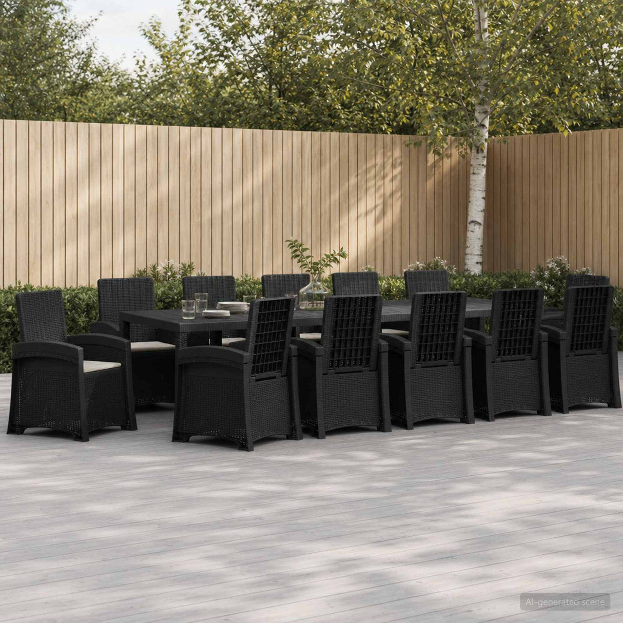 vidaXL Garden Dining Set 5 pcs Anthracite and Cream PP