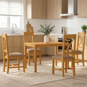 vidaXL 5-piece Dining Set Grey Solid Oak Wood