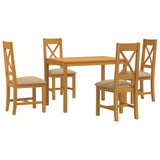 vidaXL 5-piece Dining Set Grey Solid Oak Wood