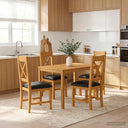 vidaXL 5-piece Dining Set Grey Solid Oak Wood