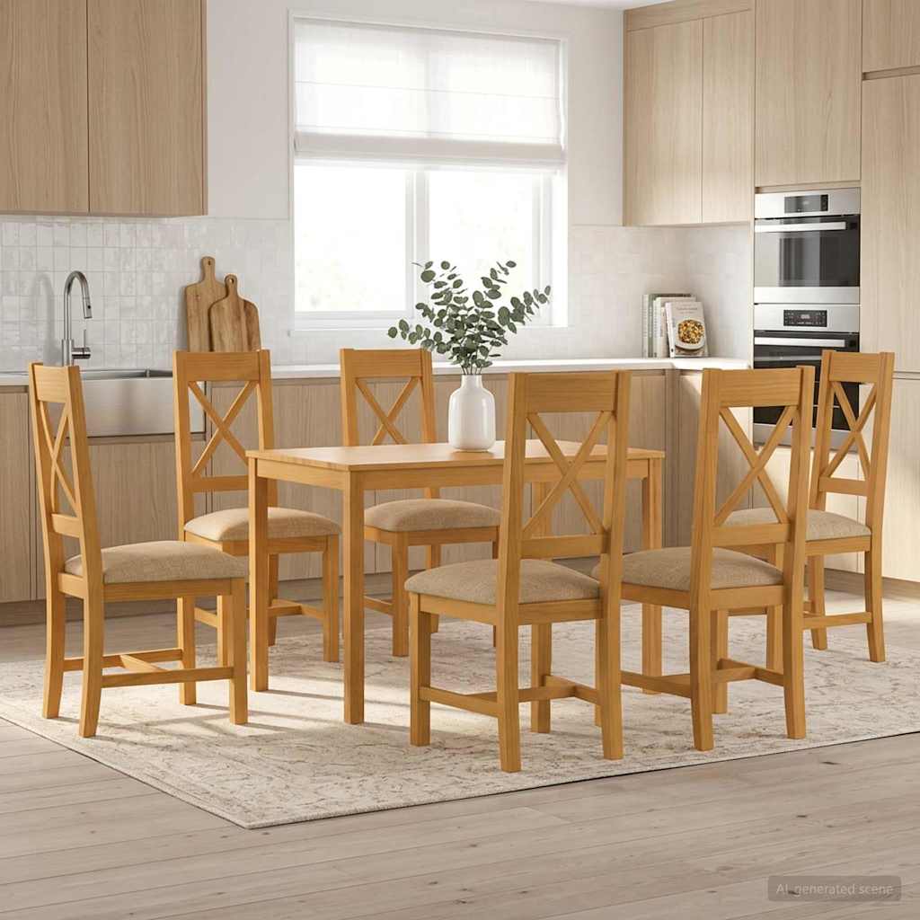 vidaXL 5-piece Dining Set Grey Solid Oak Wood