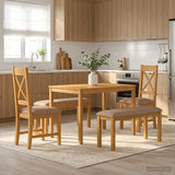 vidaXL 5-piece Dining Set Grey Solid Oak Wood
