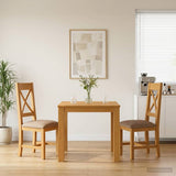 vidaXL Dining Set 3 Pieces Grey Solid Oak Wood