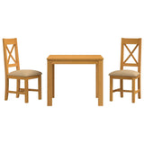 vidaXL Dining Set 3 Pieces Grey Solid Oak Wood