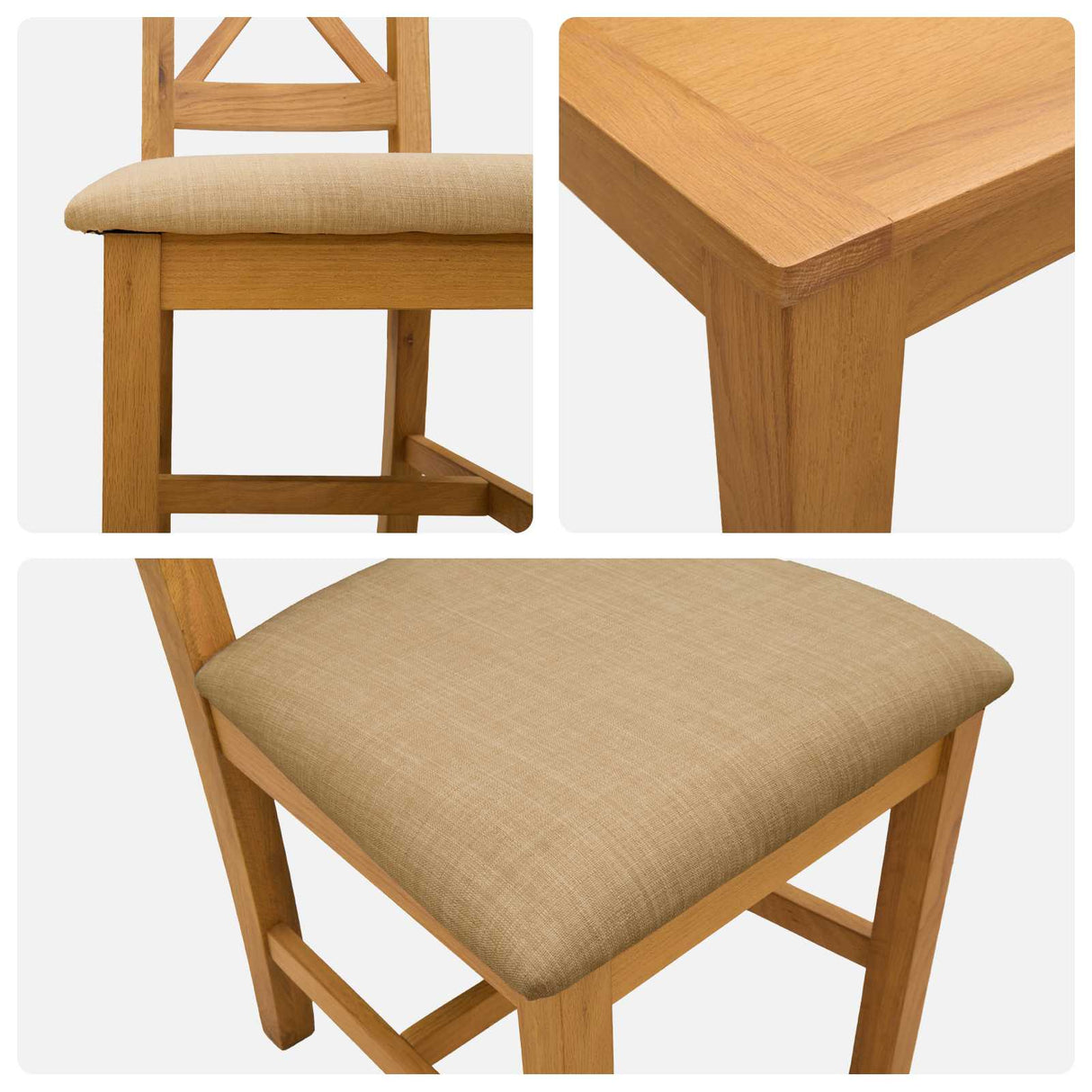 vidaXL Dining Set 3 Pieces Grey Solid Oak Wood