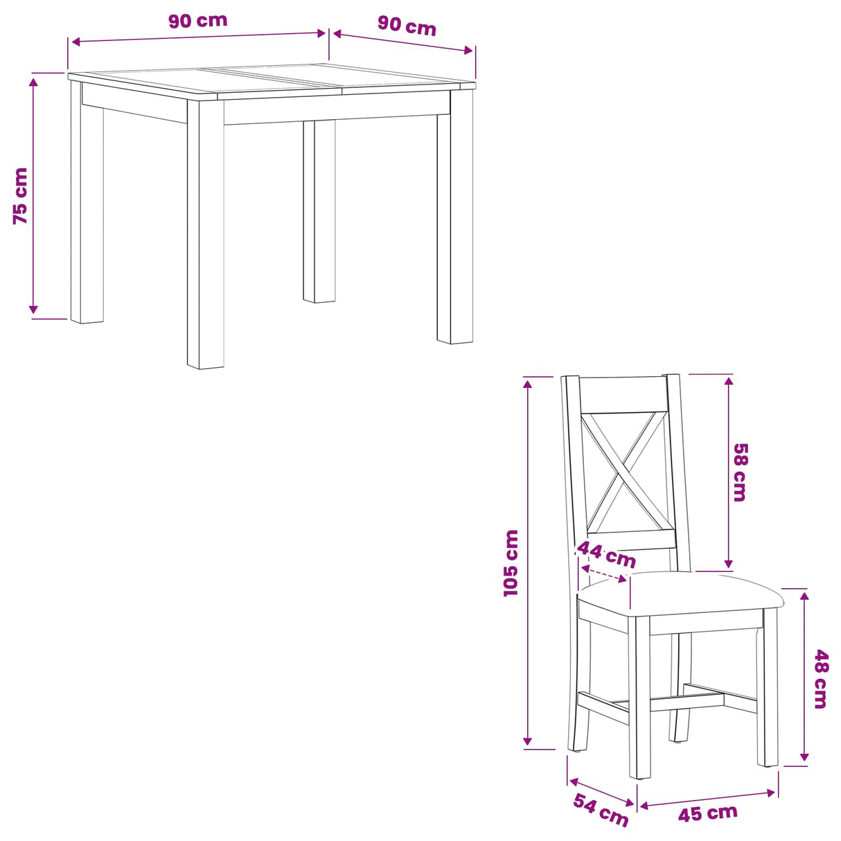 vidaXL Dining Set 3 Pieces Grey Solid Oak Wood