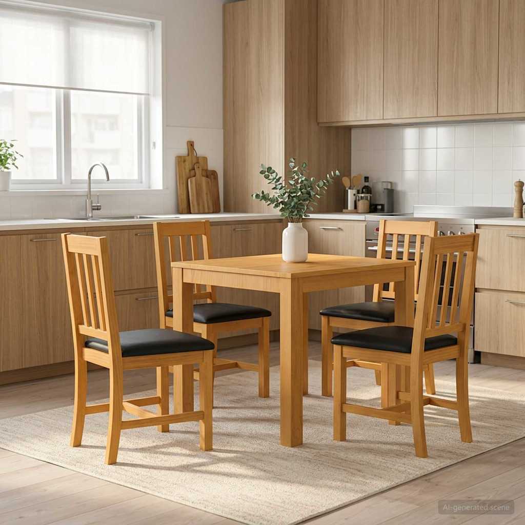 vidaXL Eetkamerset 3 st Grijs Massief Eikenhout