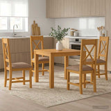 vidaXL Dining Set 3 Pieces Grey Solid Oak Wood