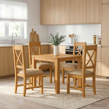 vidaXL Dining Set 3 Pieces Grey Solid Oak Wood