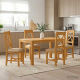 vidaXL Dining Set 3 Pieces Grey Solid Oak Wood