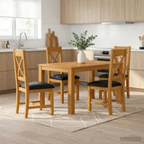 vidaXL Dining Set 3 Pieces Grey Solid Oak Wood