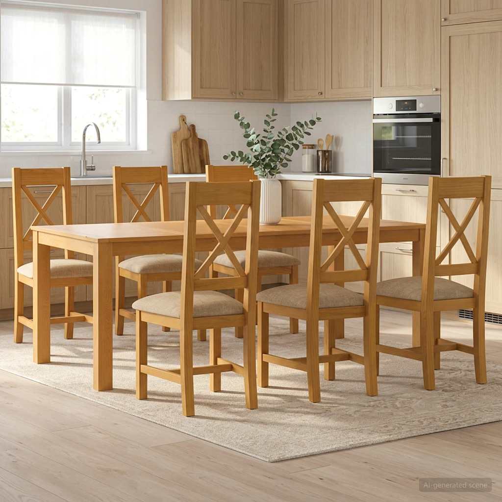 vidaXL Dining Set 3 Pieces Grey Solid Oak Wood