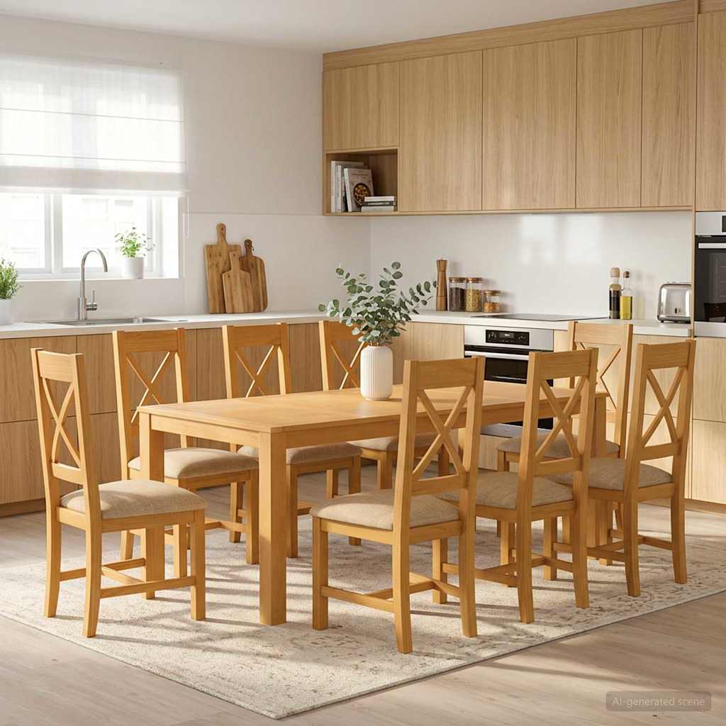 vidaXL Dining Set 3 Pieces Grey Solid Oak Wood