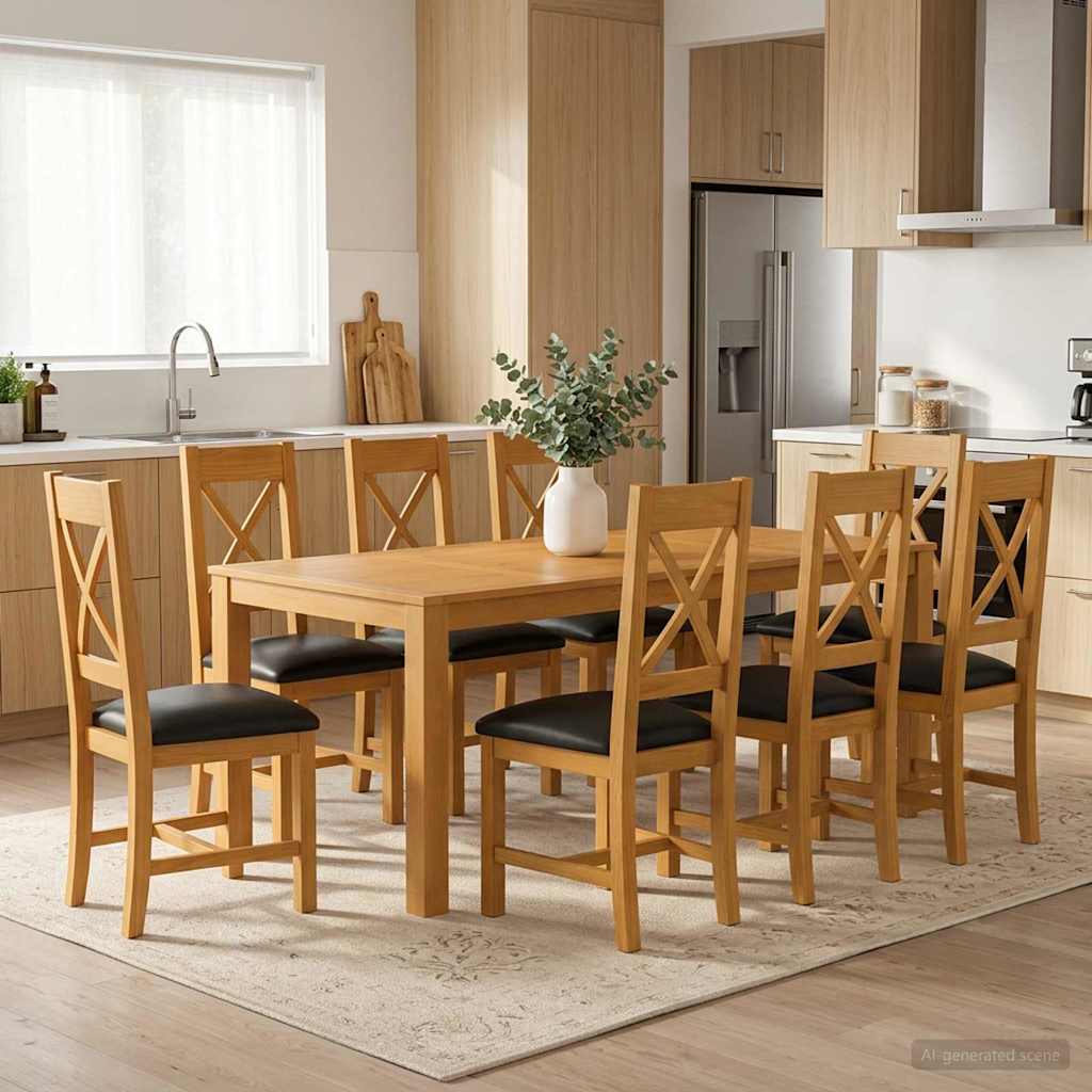 vidaXL Dining Set 3 Pieces Grey Solid Oak Wood