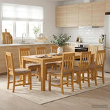vidaXL Eettafel 200 x 100 x 75 cm Massief Eikenhout Naturel