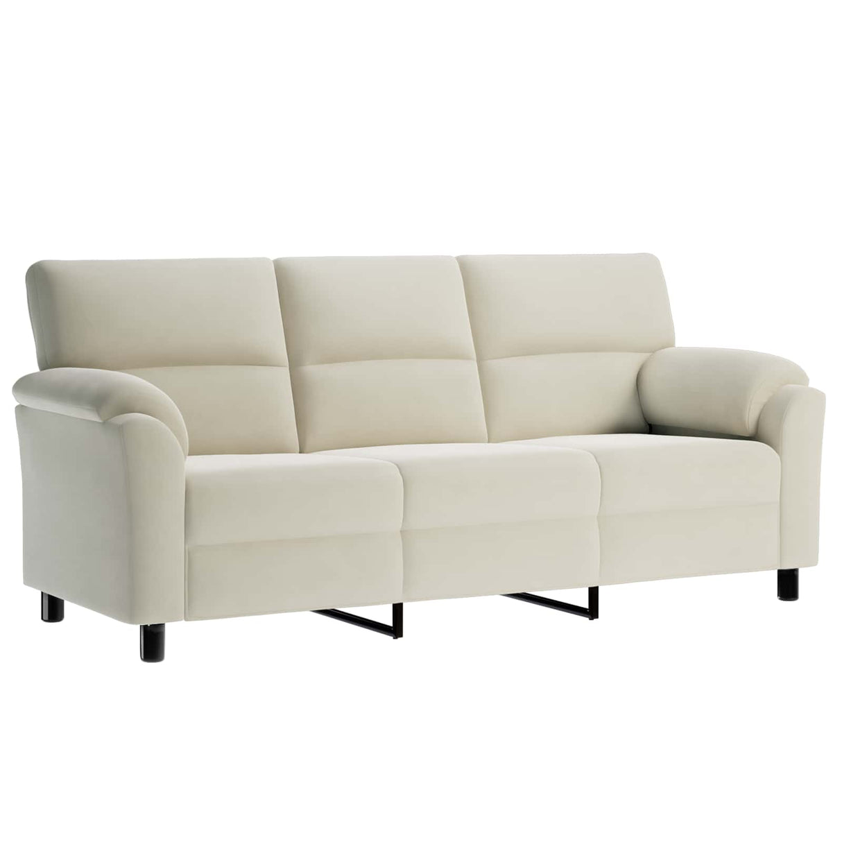 vidaXL Sofa set 3 pcs Cream velvet