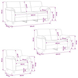 vidaXL Sofa set 3 pcs Cream velvet
