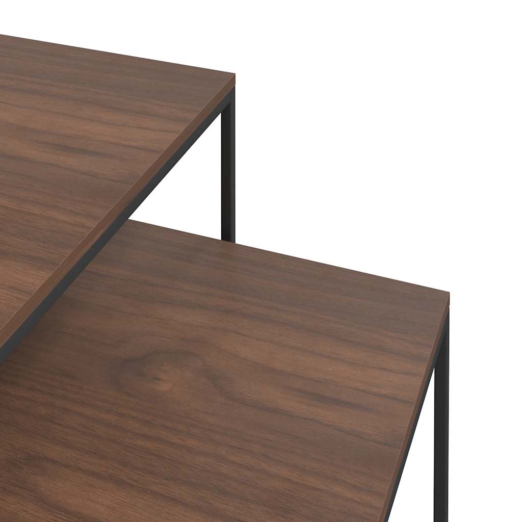 vidaXL Salontafelset 2 st bewerkt hout en metaal
