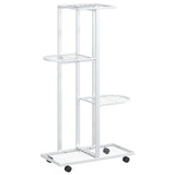 vidaXL Flower Pot Stand with Wheels 4-Tier 44x23x80 cm Iron Black
