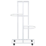 vidaXL Flower Pot Stand with Wheels 4-Tier 44x23x80 cm Iron Black