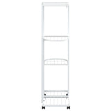 vidaXL Flower Pot Stand with Wheels 4-Tier 44x23x80 cm Iron Black