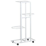 vidaXL Flower Pot Stand with Wheels 4-Tier 44x23x80 cm Iron Black